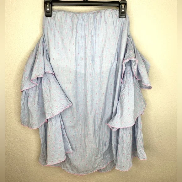 REVOLVE Lovers + Friends Ronita Strapless Ruffle Long Sleeve Mini Dress | Size S - Picture 4 of 7